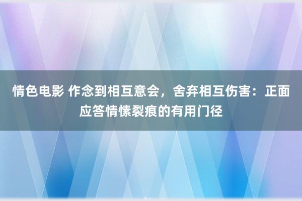 情色电影 作念到相互意会，舍弃相互伤害：正面应答情愫裂痕的有用门径