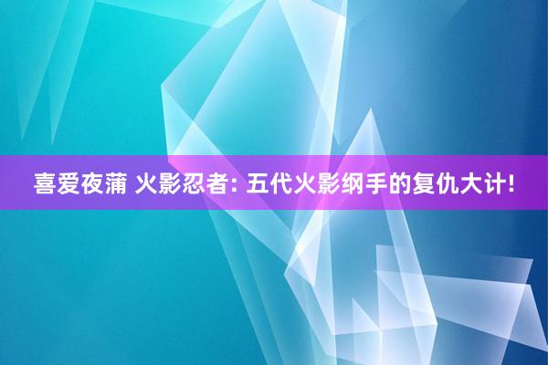 喜爱夜蒲 火影忍者: 五代火影纲手的复仇大计!