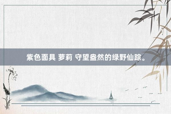 紫色面具 萝莉 守望盎然的绿野仙踪。